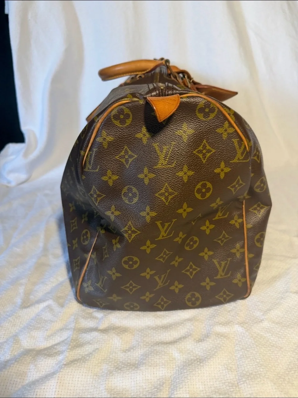 Louis Vuitton Monogram Keepall 50 Canvas Brown and Tan Duffel Bag